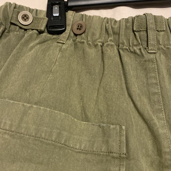 Free People High Waisted Gaucho Pants, Size 10 Color Army Green - Picture 9 of 12